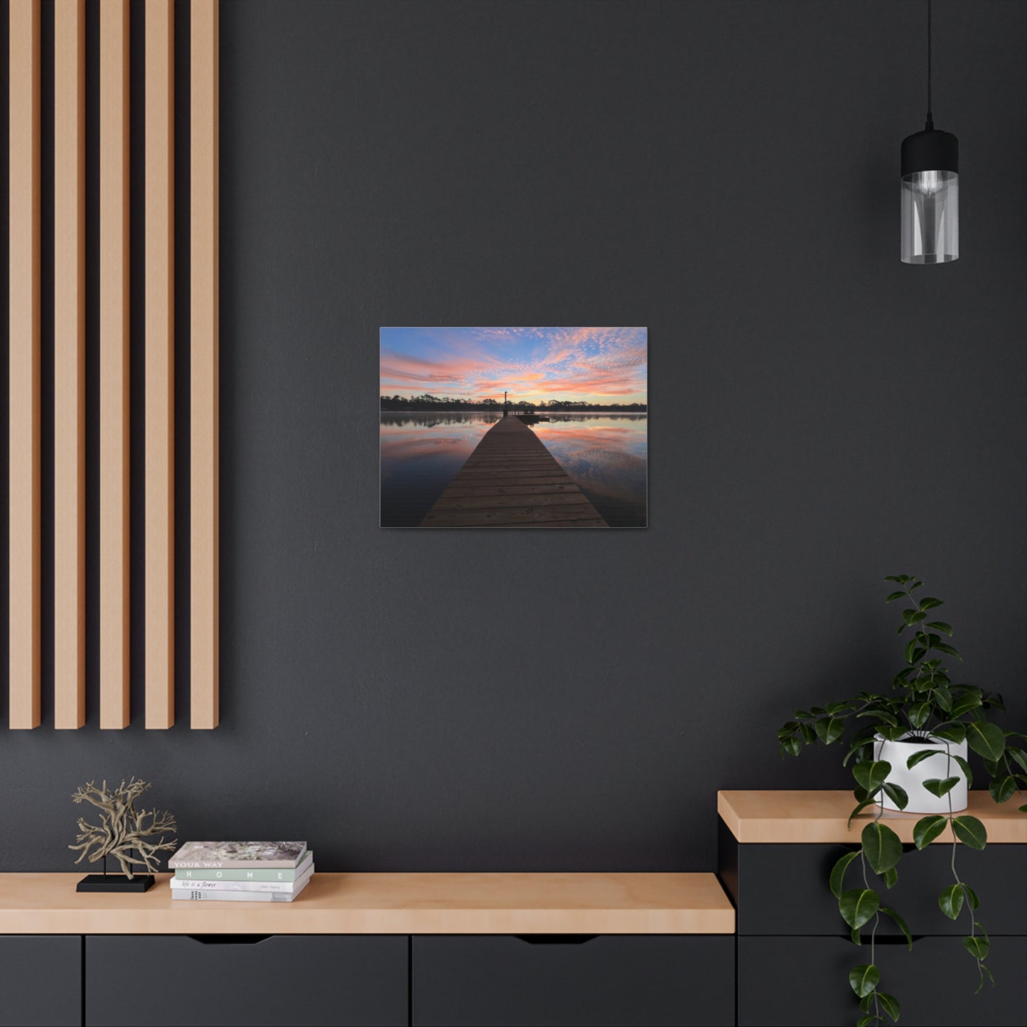 Water Dock Sunset View - Canvas